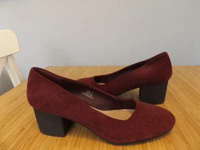 £12.99 • Buy M&s Footglove Plum Suede Mid Heel Court Shoe Sz Uk 7