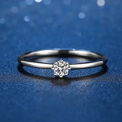 $18.99 • Buy Women's Moissanite Diamond Solid Sterling Silver Wedding Ring R53