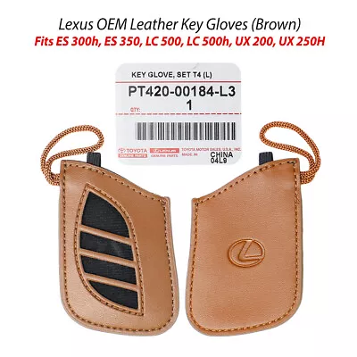 2× LEXUS OEM Brown Smart Key Fob Remote Cover Leather Gloves PT420-00184-L3 • $29.95