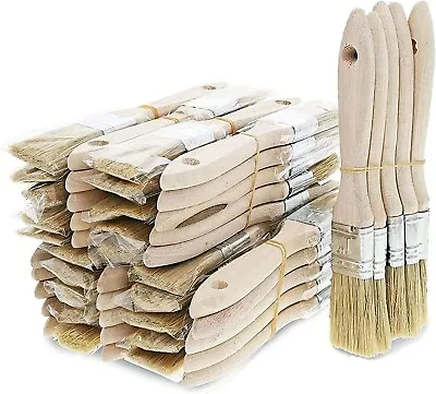 ASelected 50Pack 1 Inch Chip Paint Brushes Set Flat Natural Bristle Disposable P • £16.66