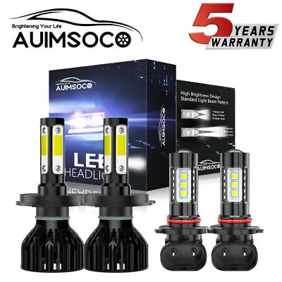 For Toyota Sequoia Sport Utility 4-Door 4.7L 2001-2007 LED Headlight + Fog Bulbs • $39.99