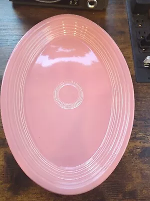 Vintage Homer Laughlin Fiesta Ware 13.5  Pink Oval Platter  • $29.99