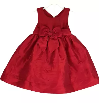 Maggie & Zoe Crinoline Party Dress Size 24 Months Red Tulle Layered Lined Bow • $14.98