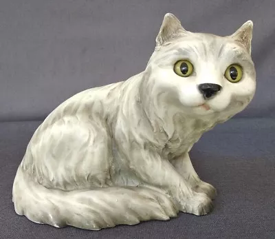 Vintage 1983 Universal Statuary Corp Green Eyed Cat Figure #239 Polyresin • $48.95