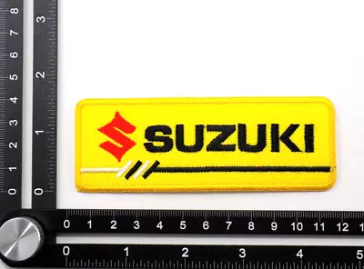 SUZUKI EMBROIDERED PATCH IRON/SEW ON ~4-3/8'' X 1-5/8  MOTORCYCLES SAVAGE GSX-R • $6.99