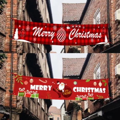 9FT Large Merry Christmas Banner Sign Santa Xmas Outdoor Indoor Decoration Home • $7.98