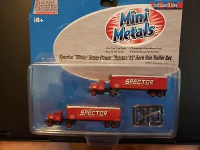 N-scale White Tractor/32' Aero Van Trailer Set 'spector' Mini Metals #51134 New • $22