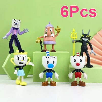 Cuphead & Mugman Mecup And Brocup Game PVC Model Figure Kids Toys Gift Doll 6Pcs • $22.99