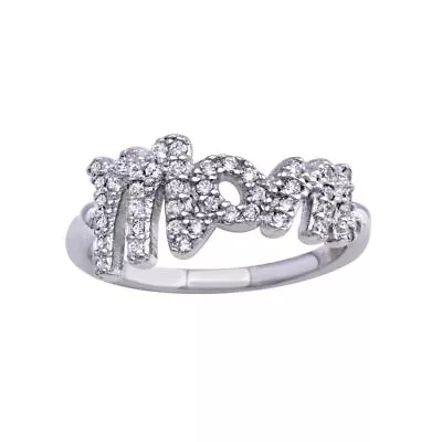 Sterling Silver Ladies MOM Ring W/ Cubic Zirconia Stones • $19.99