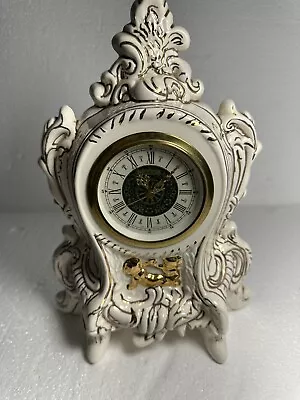 Rococo Meissen Style Porcelain Mantel Clock  With Mercedes Gebr.Hauser Watches • $100