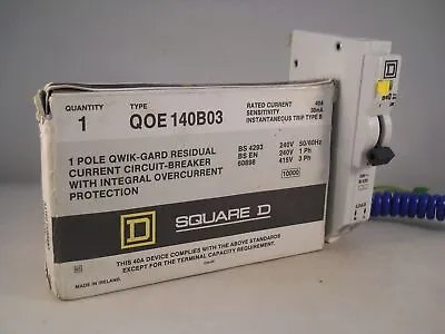 Square D QOE RCBO 40 Amp 30mA Type B 40A Qwikline QOE140B03 NEW • £94.95