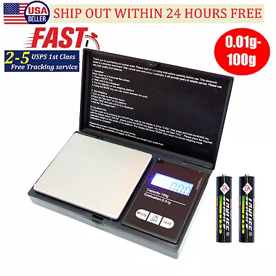 Digital 100g/0.01g/0.001oz LCD Scale Jewelry Pocket Gram Gold Silver Coin Herb • $8.29