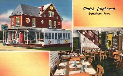Postcard PA Gettysburg Dutch Cupboard Restaurant 1961 Linen Vintage PC J4297 • $3