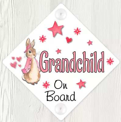 Handmade Baby On Board Car Sign Granddaughter Pink • £3.99