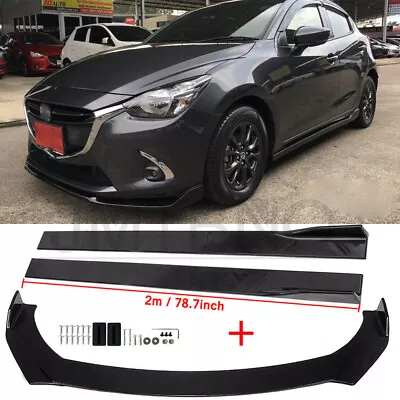 $139.19 • Buy For Mazda 2 3 5 6 CX-3 CX5 CX-9 Front Bumper Lip Spoiler Splitter + Side Skirt