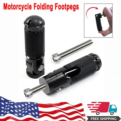 Black Folding Footpegs Rider Foot Rest Pegs Set Rearset For Motorcycle Dirt Bike • $10.99