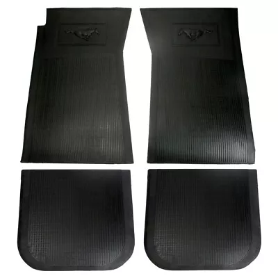 1964-73 Ford Mustang Coupe Fb Convertible Pony Blk Rubber Front/rear Floor Mats • $119.95