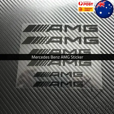 6x Black Flat AMG Badge Emblem Sticker Brake Window Decal For Mercedes AMG AUS • $16.99