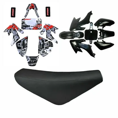 Plastic Fender Kit + Seat + Sticker For XR50 CRF50 70cc SSR 110 125cc Pit Bike • $79.19