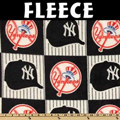 MLB New York Yankees Block 6530-B Fleece Fabric By The Yard • $21.95