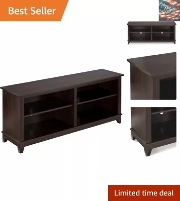 Modern TV Stand Media Console - 58inch Mahogany Brown 4 Open Storage Shelves • $240.79
