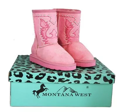 Montana West Kids Embroidery Boots - Pink • $39.99