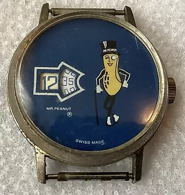 Planters Mr. Peanut Jump Hour Swiss Non-Working Watch Face Only Wind Up As Is • $3.99