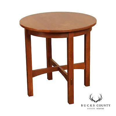 Stickley Mission Collection Oak Round Lamp Table • $1295