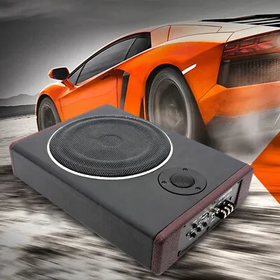 Active Subwoofer Auto 600W Amplified Slim Underseat Car Bass Box Audio Amplifier • £68