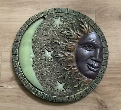 Luminous Glow In The Dark Celestial Sun Moon & Stars 3d Wall Plaque Wiccan Pagan • £28