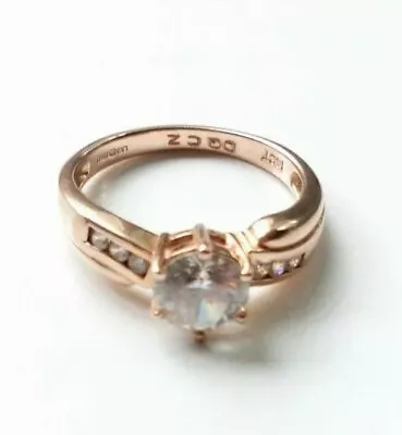  Qvc 14ct Rose Gold Hallmarked Diamonique Cz Solitaire 1.5 Ct Ring Size O • £349.99