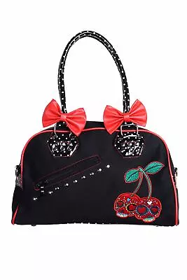 £29.75 • Buy Cherry Skulls Polka Dot Bows Studs Handbag Shoulder Bag Rockabilly Goth Punk Emo
