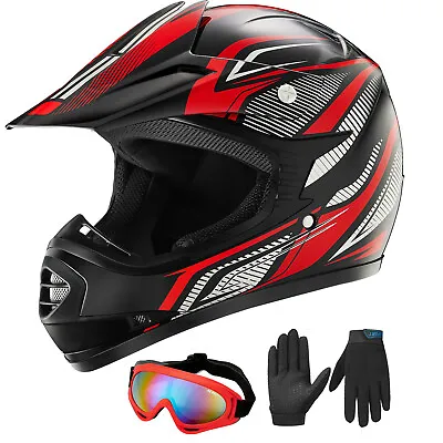 ILM Seller Refurbish Youth Kids ATV Motocross Helmets Goggles&Gloves DOT S&M • $29.99