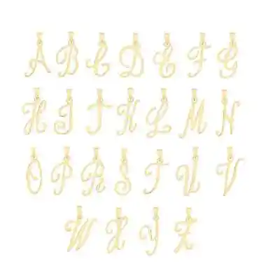 Initial Script Italic 9ct Gold Pendant Initial Charm Script Letter Pendant • £53.90