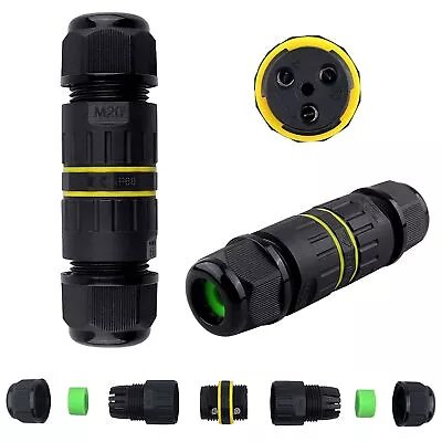 £3.53 • Buy IP68 Waterproof Outdoor Junction Box 2/3 Pin Electrical Cable Wire Connector