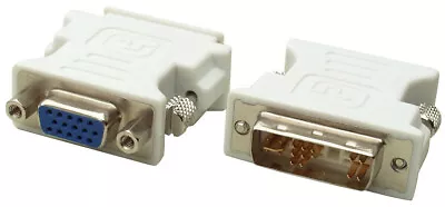 DVI-A Male Analog (12+5) To VGA Female (15-pin)  Connector Adapter  • $5