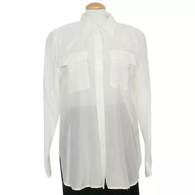 £48.06 • Buy RALPH LAUREN Cream Cotton Silk Voile Shirt Top XL