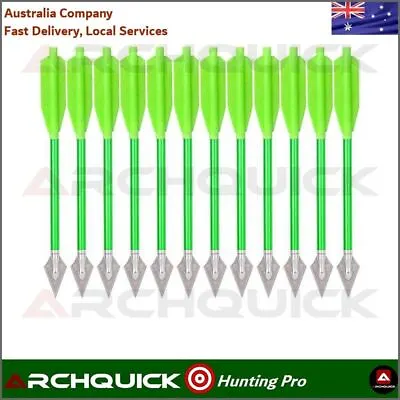 ARCHQUICK 6.5  Crossbow Bolts Aluminium Arrows 2 Blade Broadheads GRN • $29.95