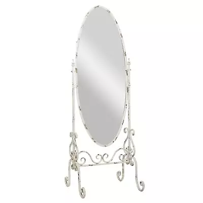 Zimlay Metal Floor Mirror With White Finish 18108 • $431.26