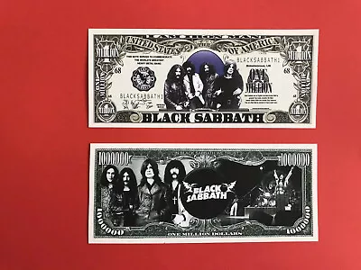 Two Black Sabbath One Million Dollars Doublesided Novelty Banknotes. • £1.95