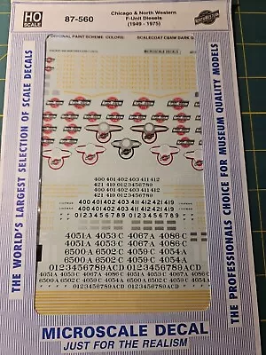 Microscale Decals Ho Scale Cnw Chicago And Northwestern  Diesel F Unit87-560 • $10
