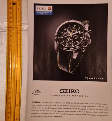 Seiko: Sportura - Dedicated To Perfection - 2011 Watch Advert - 10x7 In Wall Art • £3.95