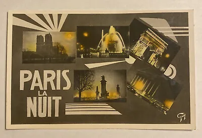 Vintage RPPC Postcard Paris By Night • $9.75