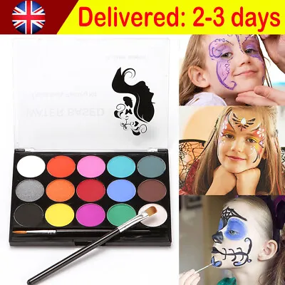 15Color Non Toxic Face & Body Paint Make Up Palette Kit Water Based Oil Painting • £6.89