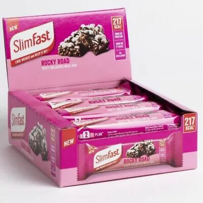 £23.99 • Buy Slim Fast Meal Bars - Rocky Road 12 X 60g Meal Replacement Bar 217Kcal