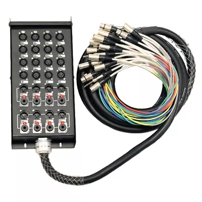 16 Channel 25 Foot XLR Snake Cable (XLR & 1/4  TRS Returns) Stage Pro Audio DJ • £214.04