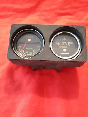 VINTAGE STEWART WARNER OIL PSI And WATER TEMP GAUGES In HOUSING • $24.99