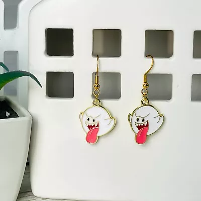 SUPER MARIO BROS Boo Inspired Handmade Dangle Earrings 925 Hypoallergenic • $5.95