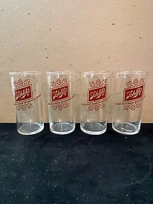 Vintage Lot Of 4   4.75  Schlitz Beer  Shell Glass Barware • $47.95