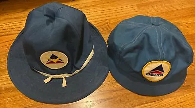 Delta Airlines Hat Cap Rare Canvas Pilot Logo Texace Town Talk Golf Leisure Blue • $20